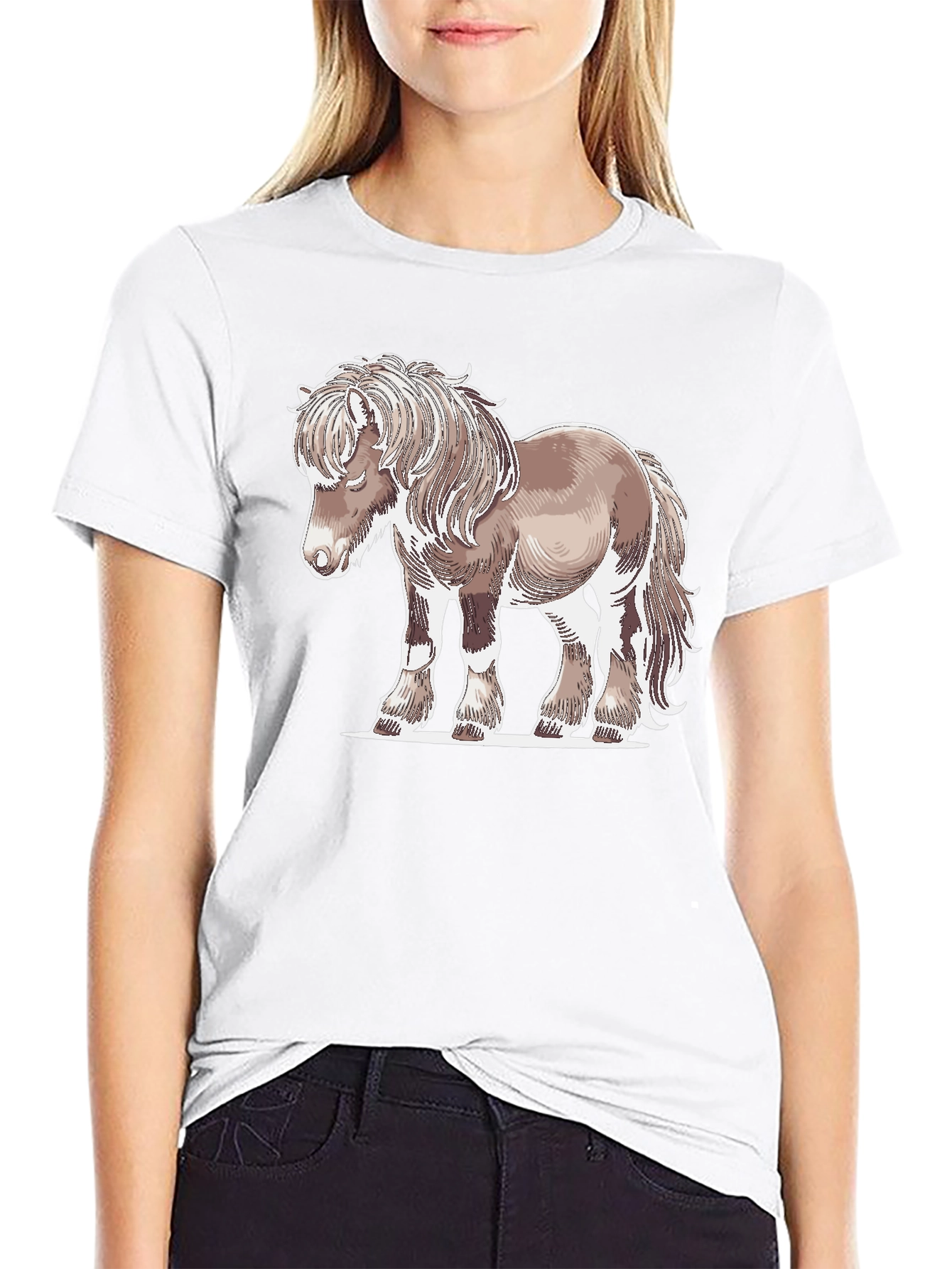 Horse Graphic Tee - Mens Black Cotton T-Shirt