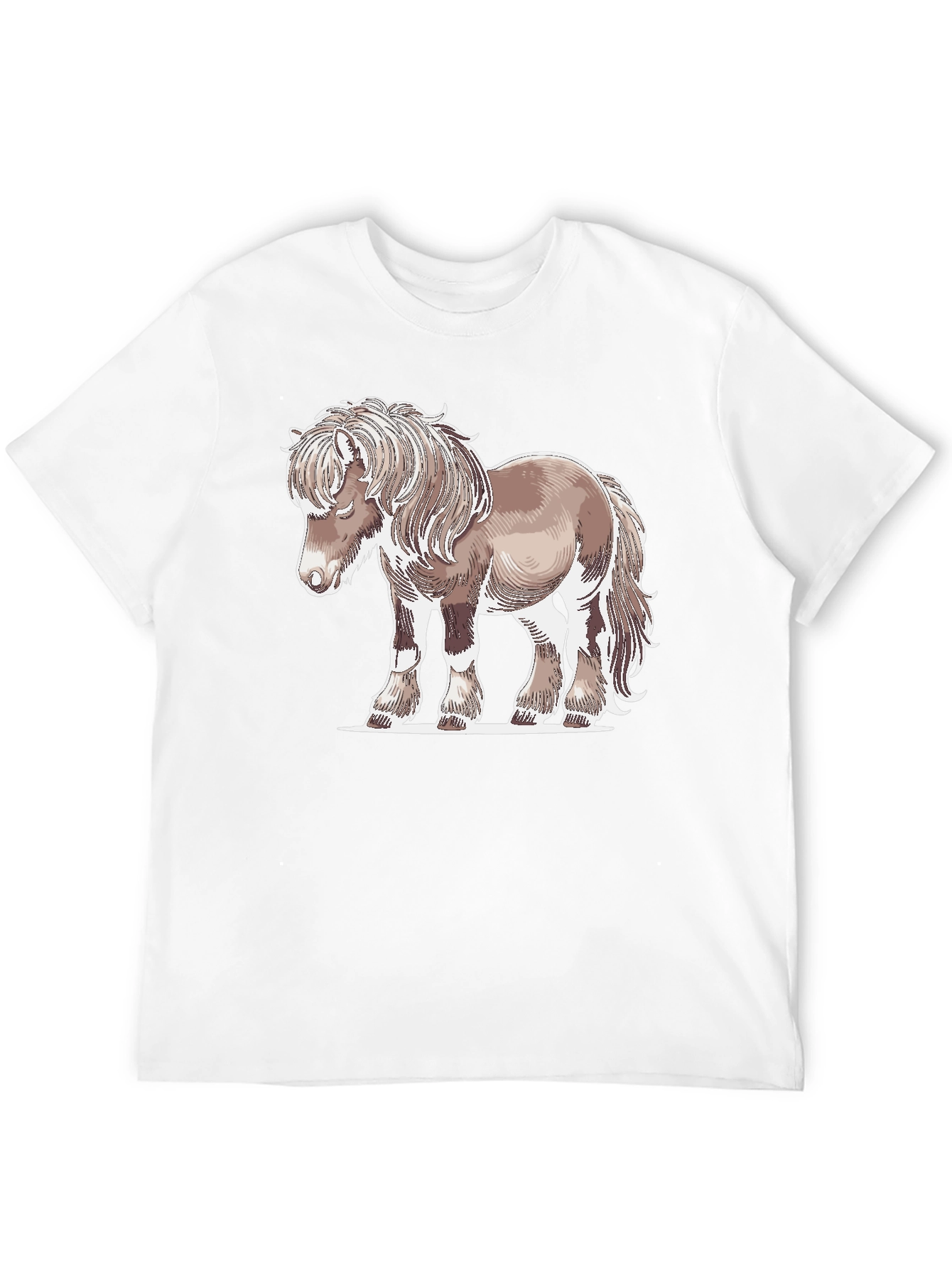 Horse Graphic Tee - Mens Black Cotton T-Shirt