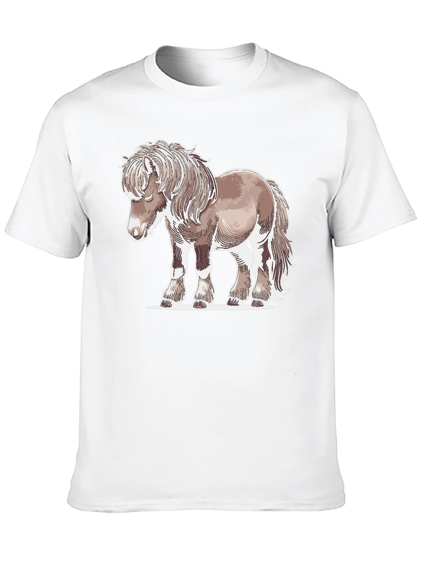 Horse Graphic Tee - Mens Black Cotton T-Shirt