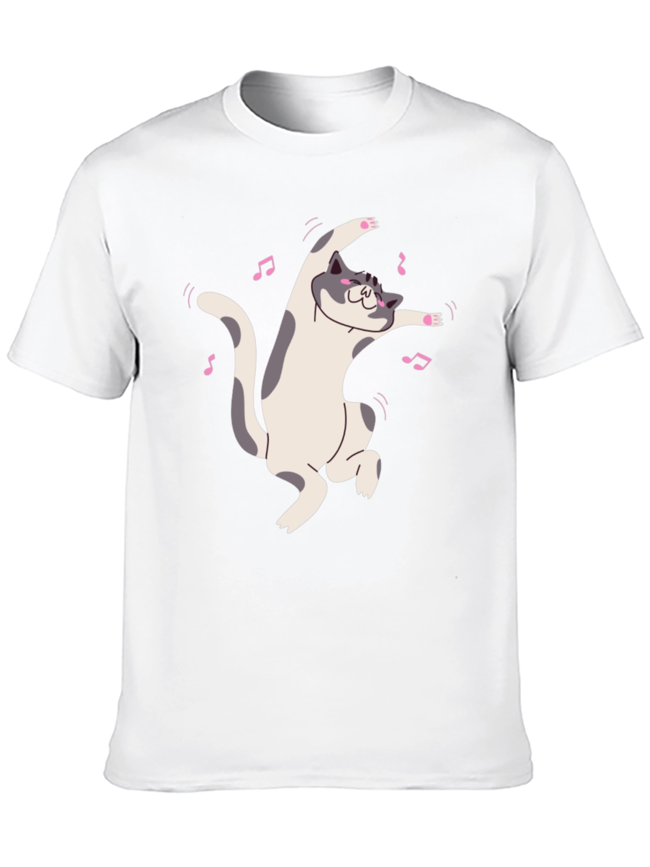 Dancing Cat Black T-Shirt - Whimsical Fun!