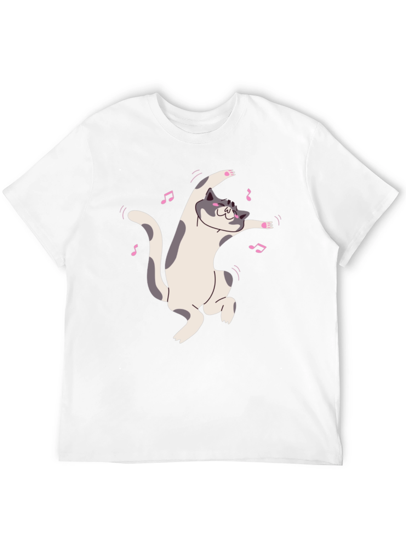 Dancing Cat Black T-Shirt - Whimsical Fun!