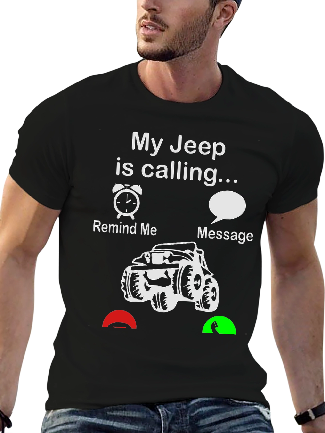 My Jeep is Calling Black T-Shirt