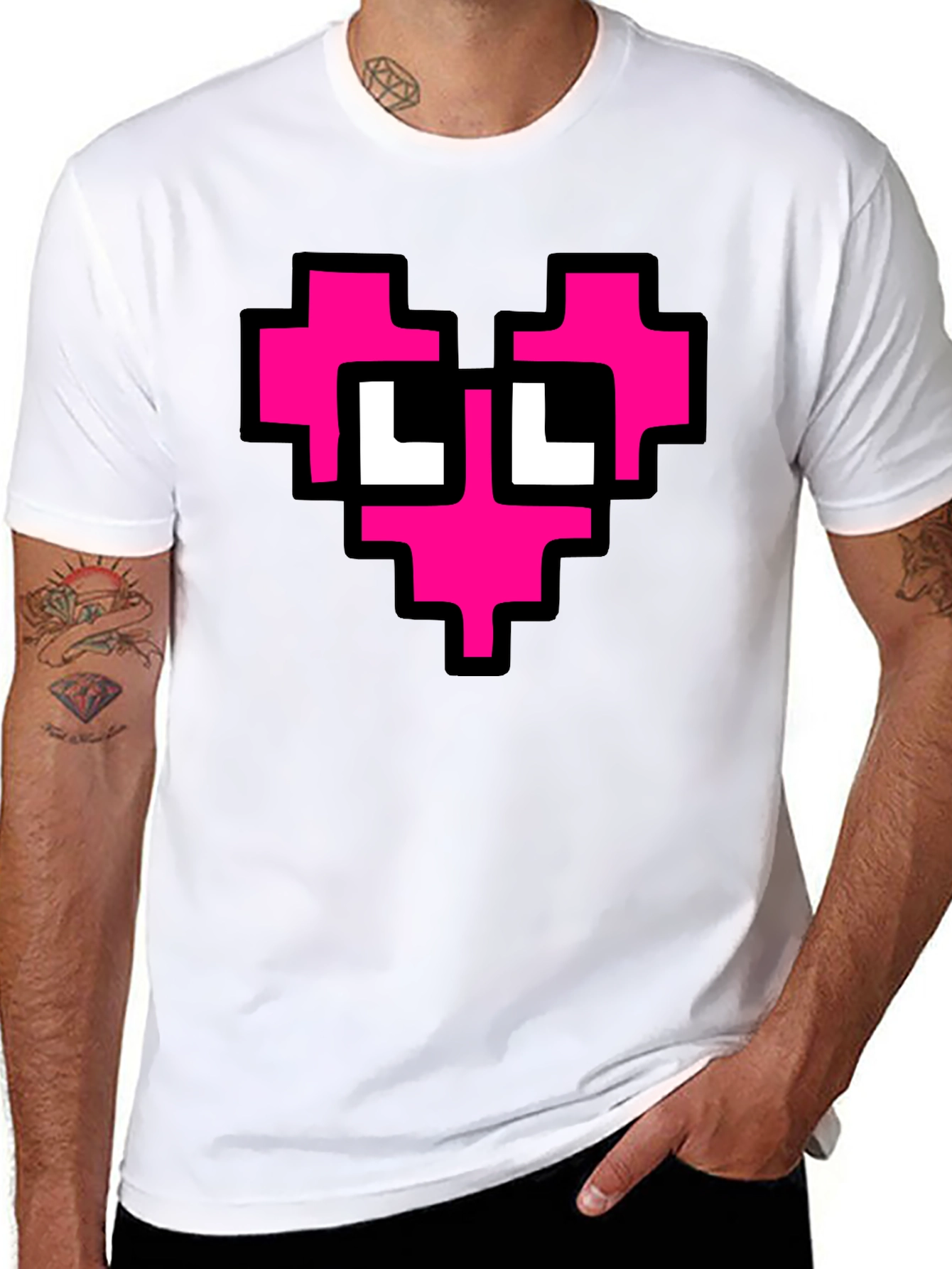 Pixel Heart T-Shirt - Black Graphic Tee