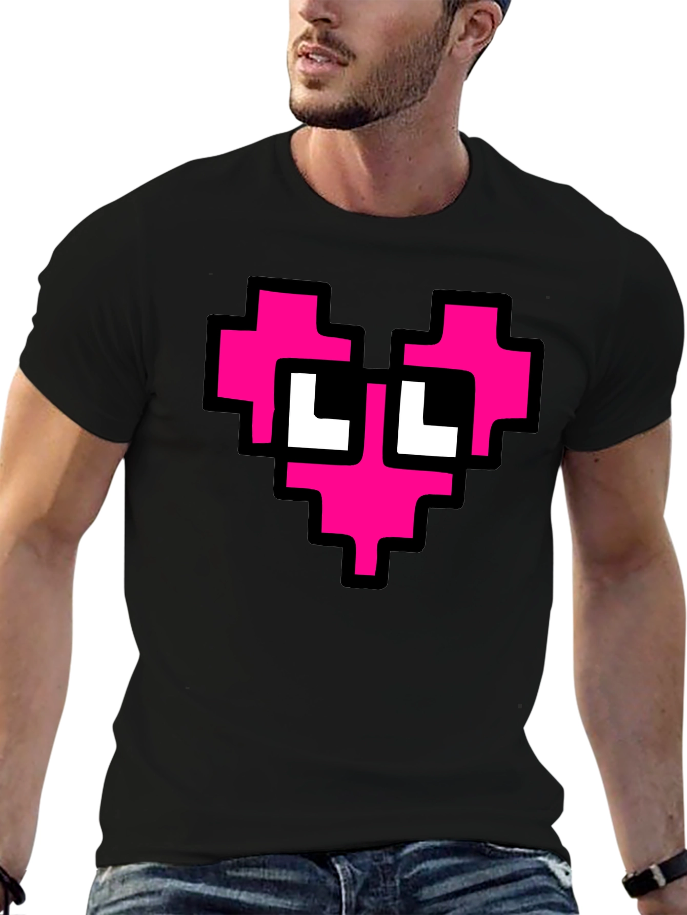 Pixel Heart T-Shirt - Black Graphic Tee