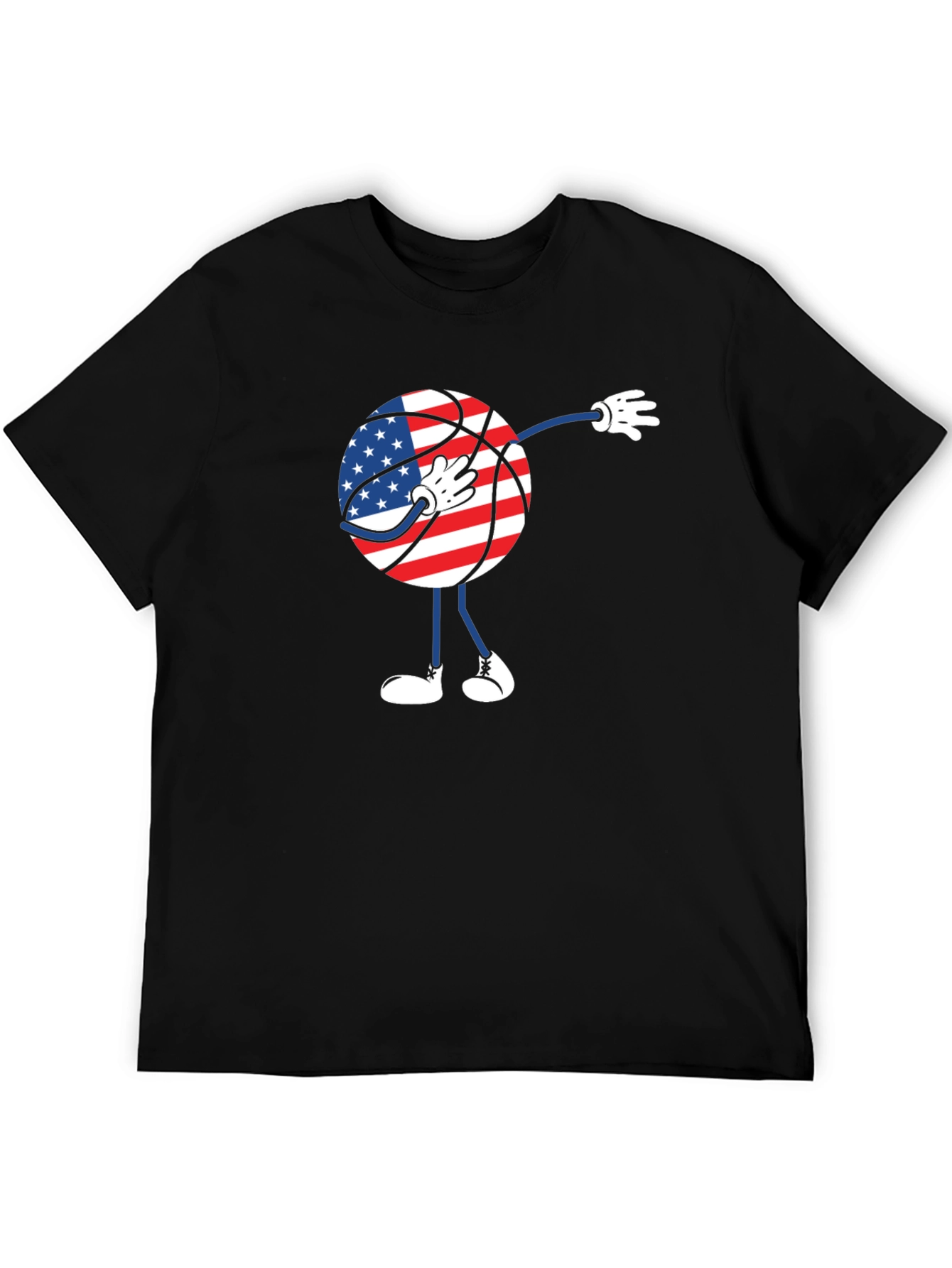 Dabbing American Flag Basketball T-Shirt