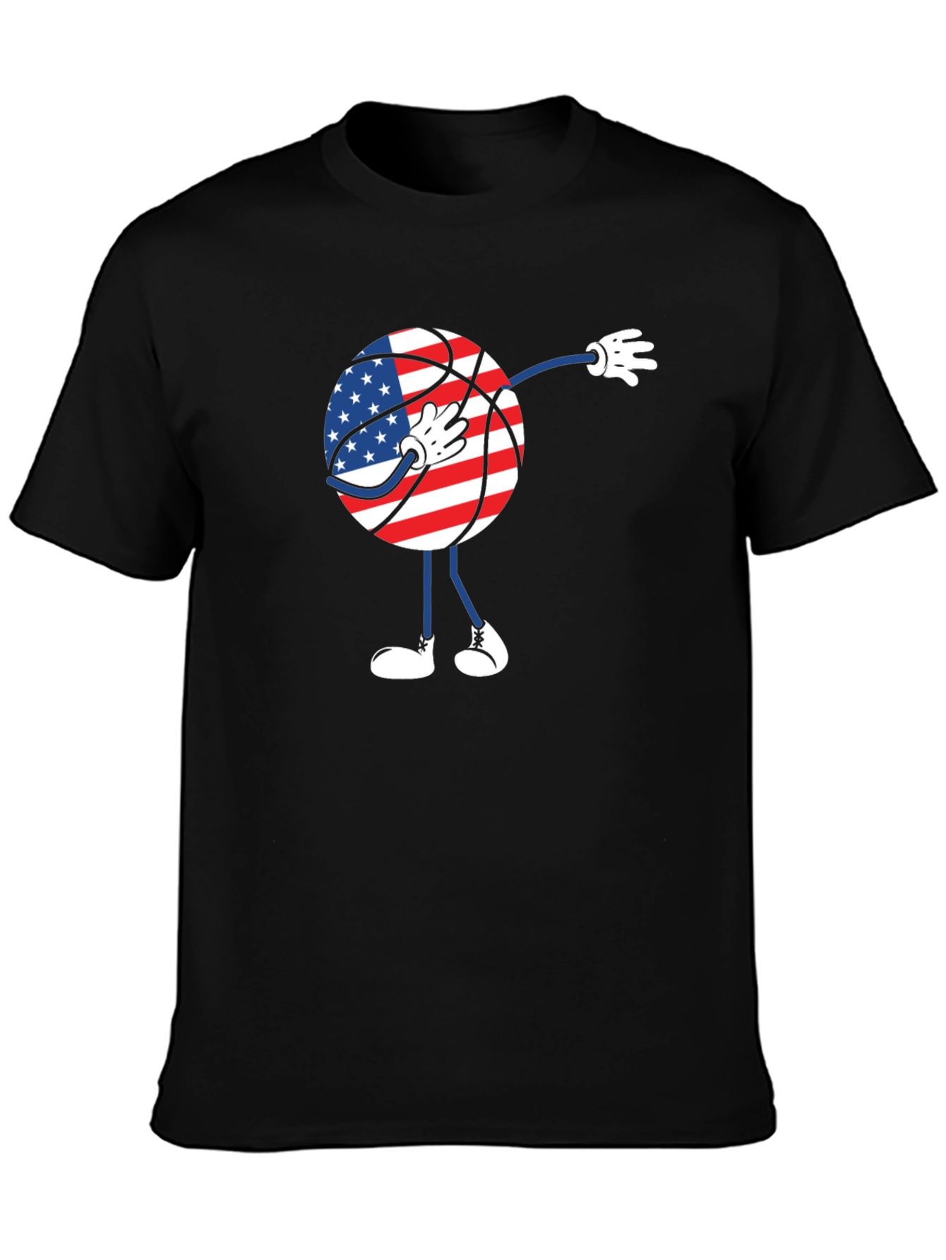 Dabbing American Flag Basketball T-Shirt
