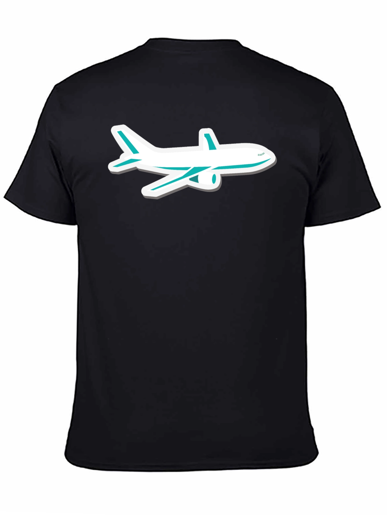 Airplane Graphic Tee - Black Cotton Casual Comfort