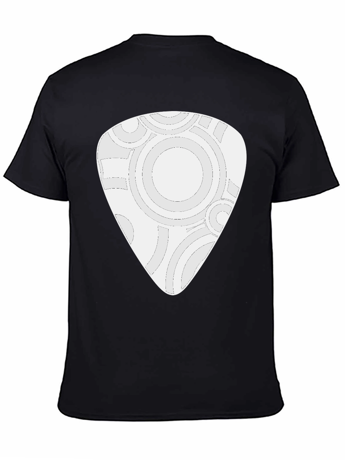 Abstract Guitar Pick Design Black T-Shirt
