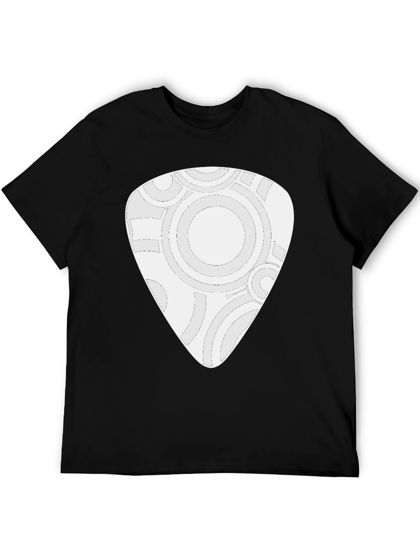 Abstract Guitar Pick Design Black T-Shirt