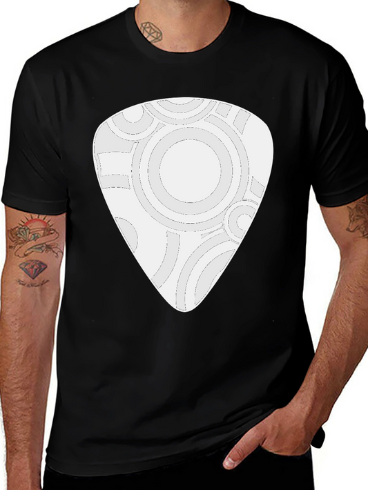 Abstract Guitar Pick Design Black T-Shirt