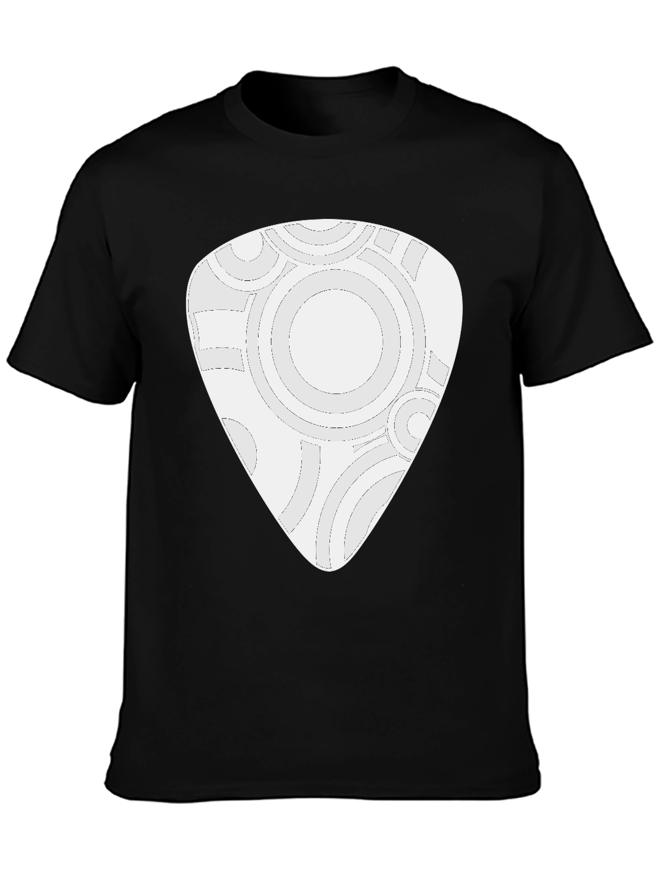 Abstract Guitar Pick Design Black T-Shirt