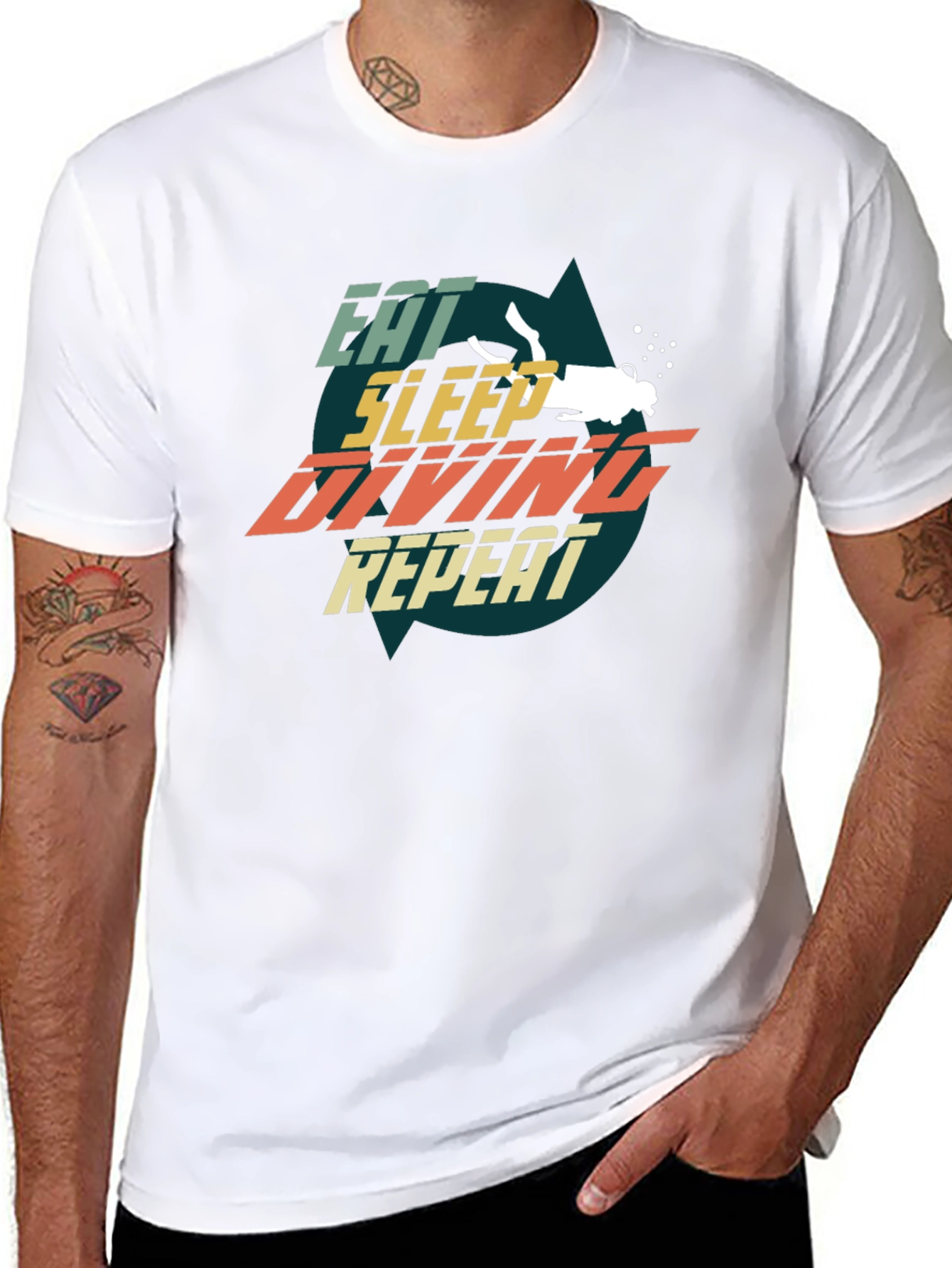 Eat Sleep Diving Repeat T-Shirt - Scuba Dive Gift