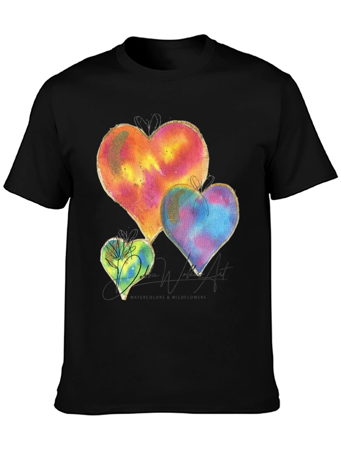 Watercolor Hearts Graphic Tee