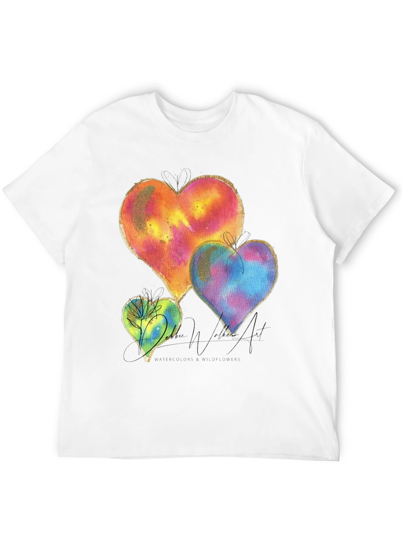 Watercolor Hearts Graphic Tee