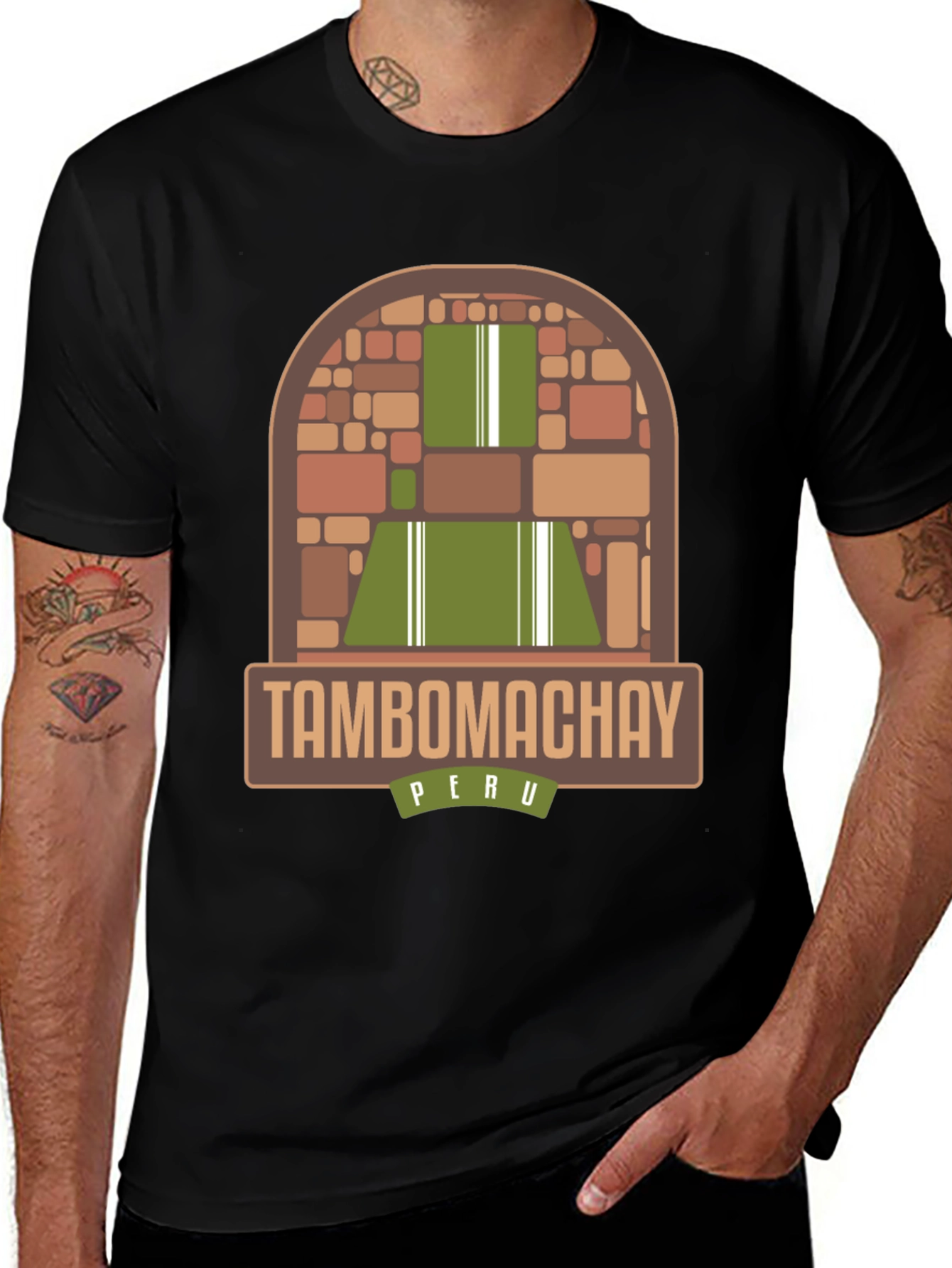 Tambo Machay Peru Graphic Tee - Black Cotton T-Shirt