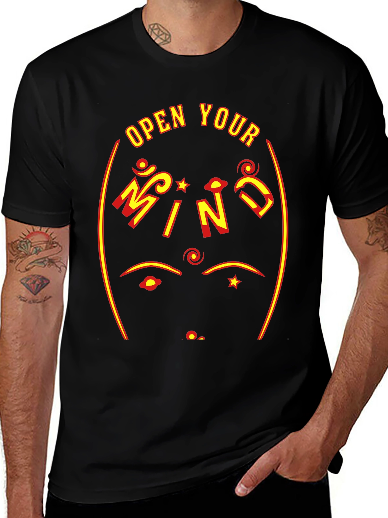 Open Your Mind Graphic Tee - Black T-Shirt