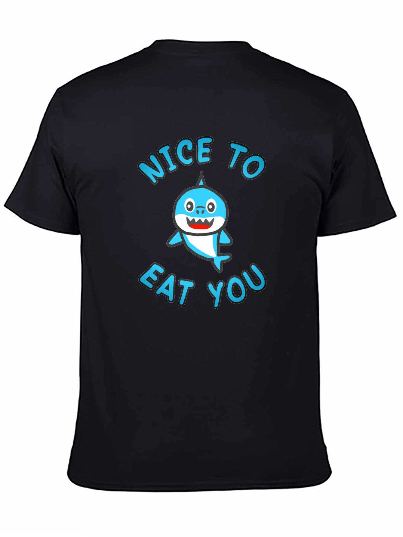Nice To Eat You Shark Graphic Tee - Black
