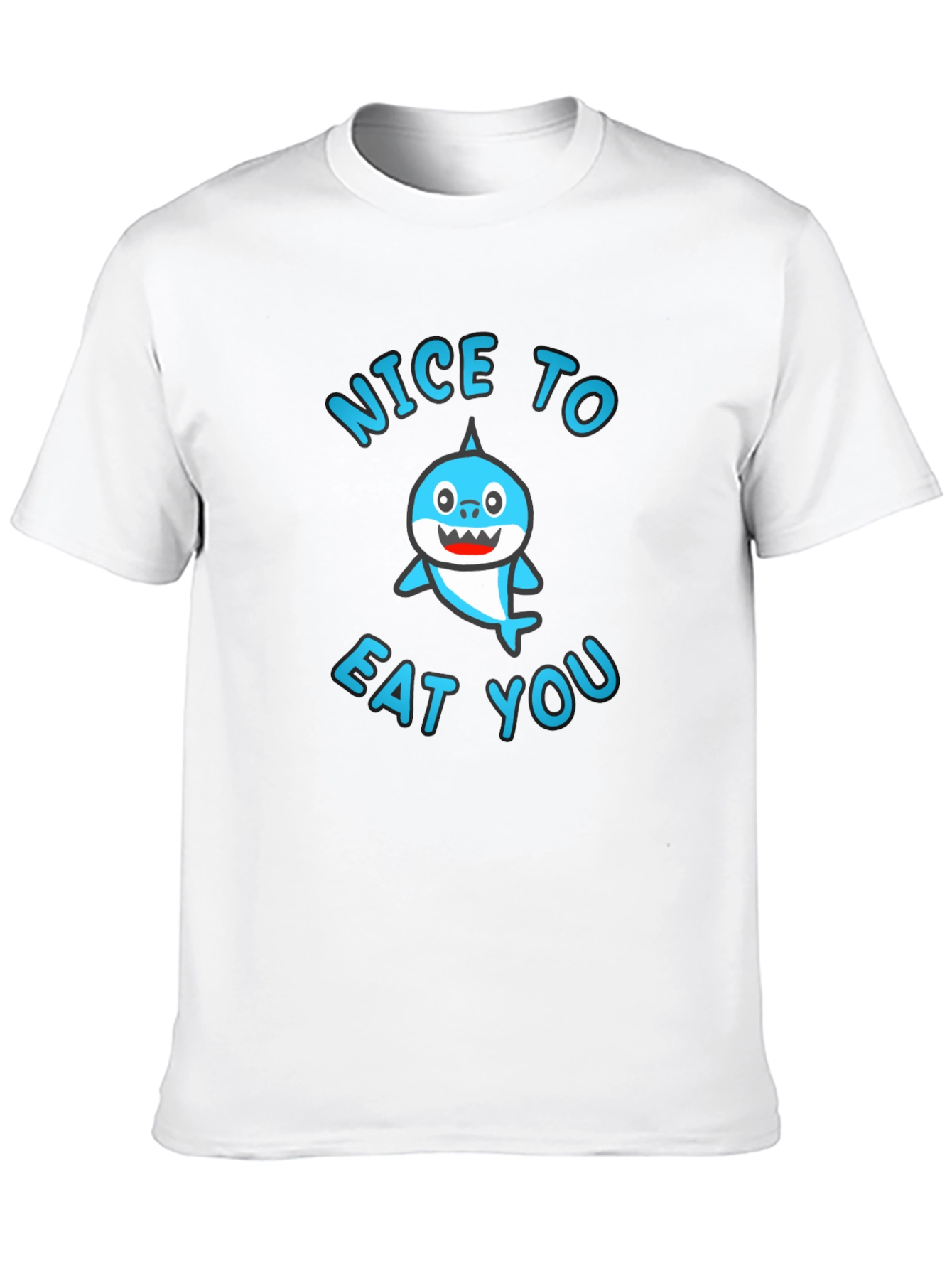 Nice To Eat You Shark Graphic Tee - Black