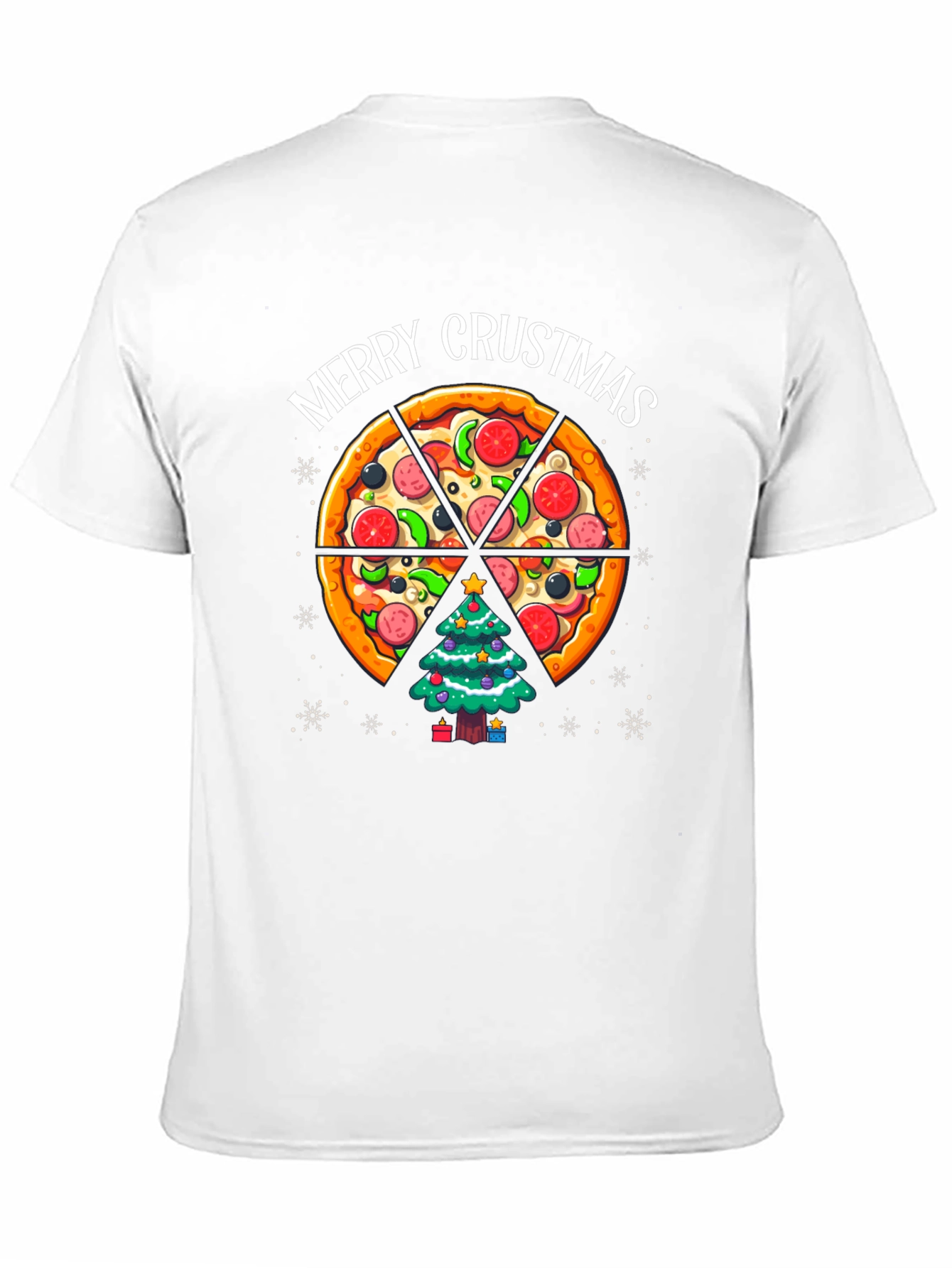 Merry Crustmas Pizza Christmas Tree T-Shirt