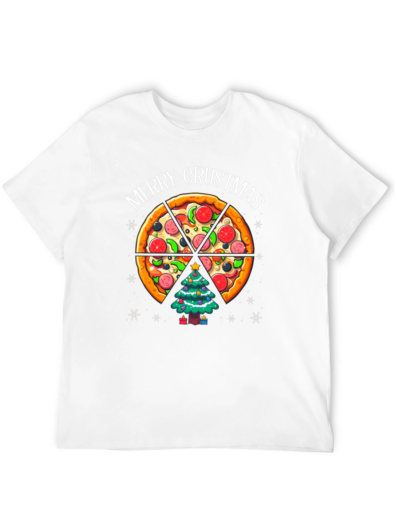 Merry Crustmas Pizza Christmas Tree T-Shirt