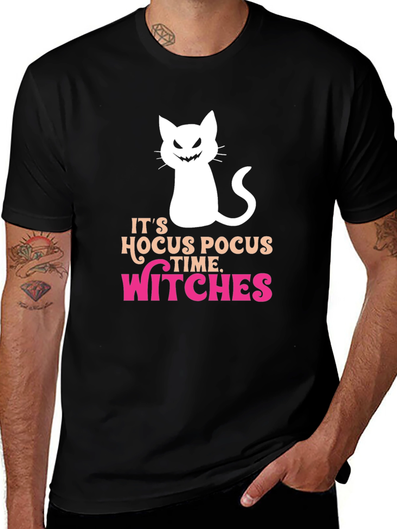 Hocus Pocus Witches Time T-Shirt Halloween Cat Tee