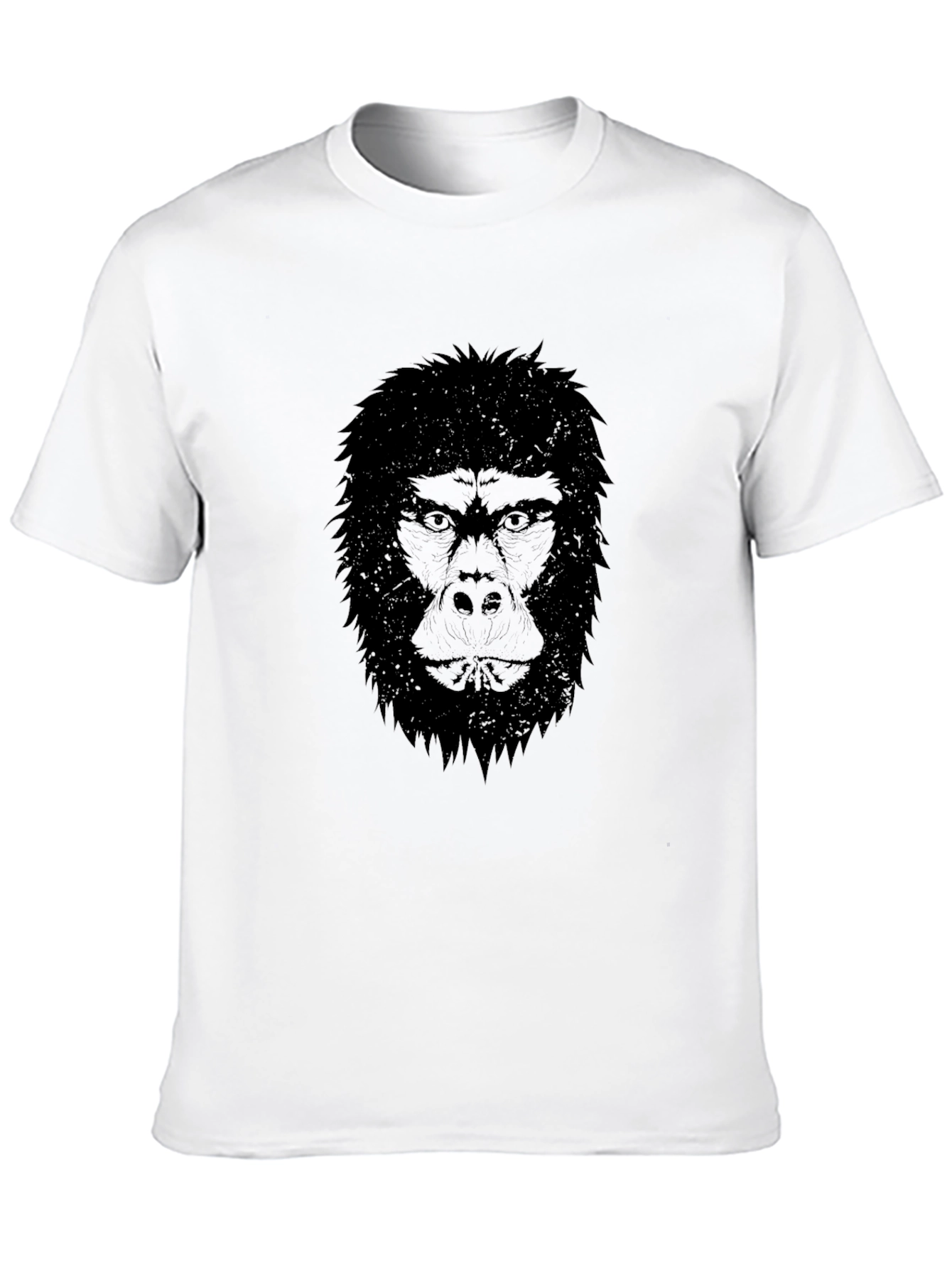 Mens Black T-Shirt - Gorilla Face Graphic Tee