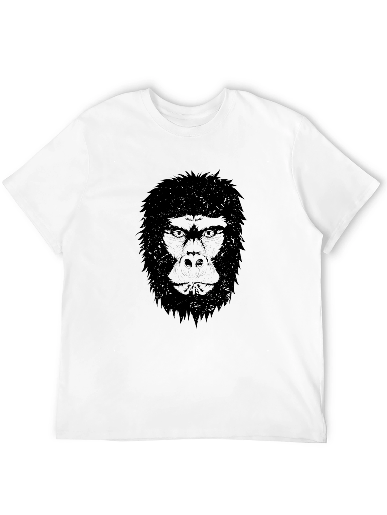 Mens Black T-Shirt - Gorilla Face Graphic Tee