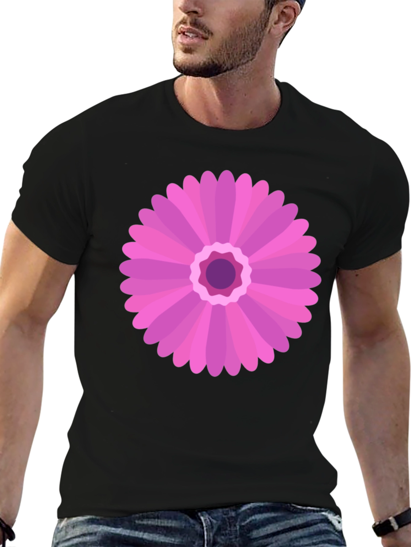 Pink Flower Graphic Tee - Casual Comfort