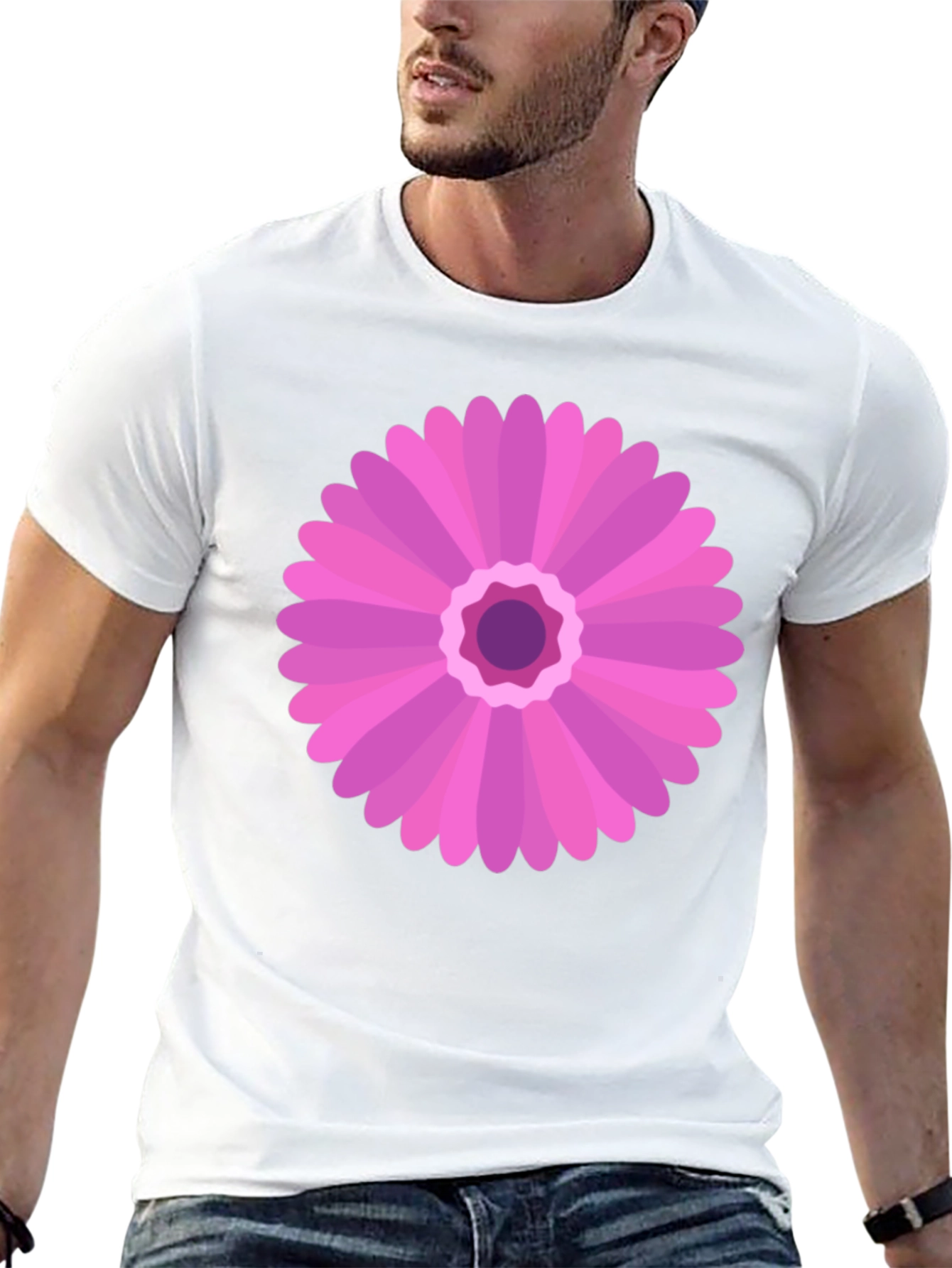 Pink Flower Graphic Tee - Casual Comfort