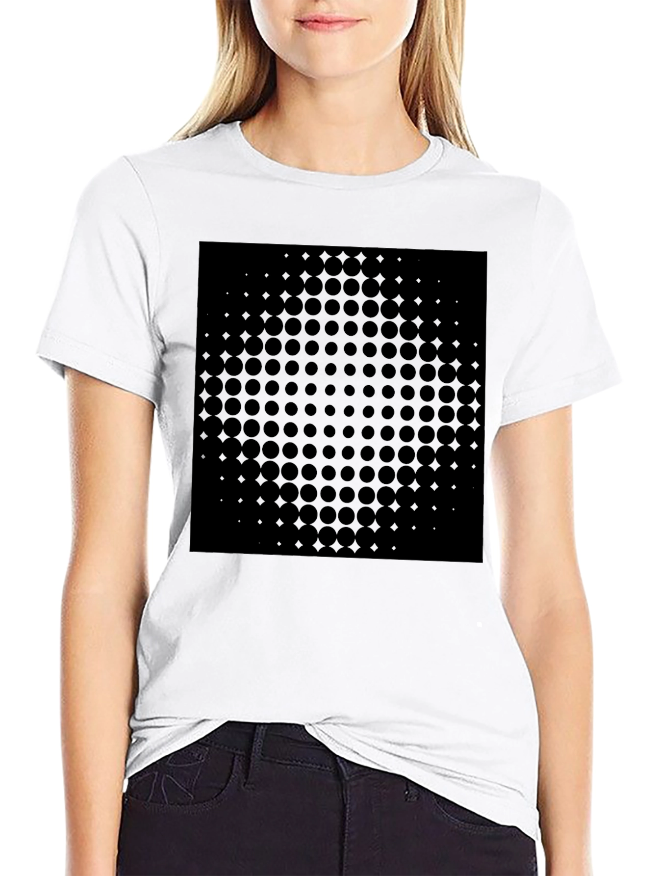 Modern Dot Matrix Black T-Shirt