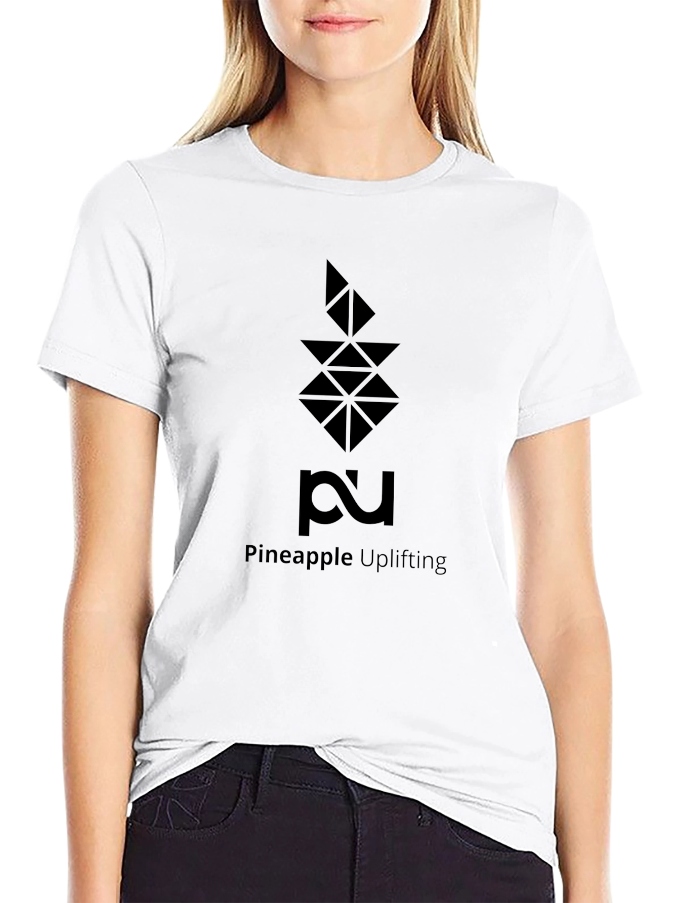 Black Pineapple Uplifting T-Shirt - Geometric Logo