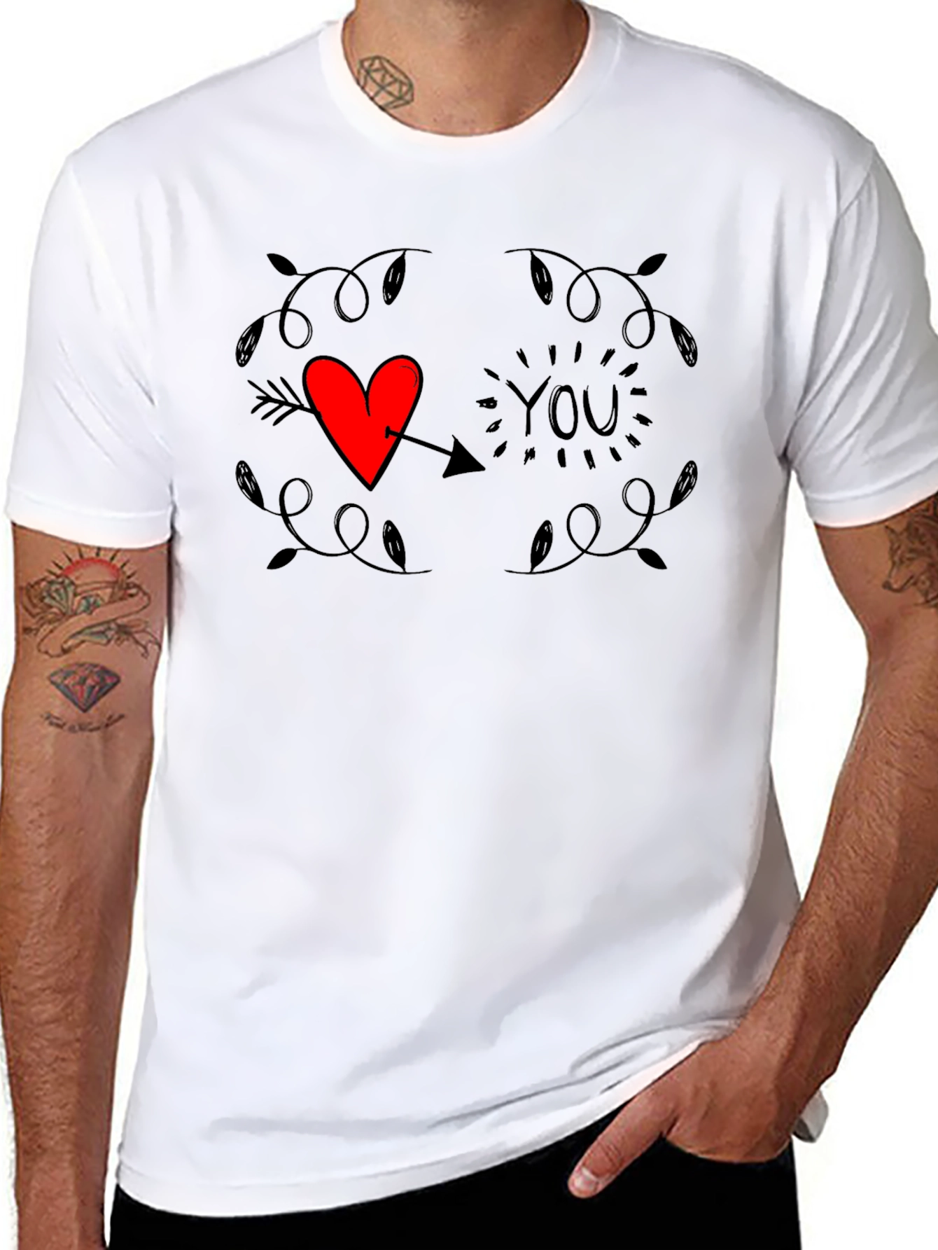 Heart You Graphic Tee - Trendy Black T-Shirt