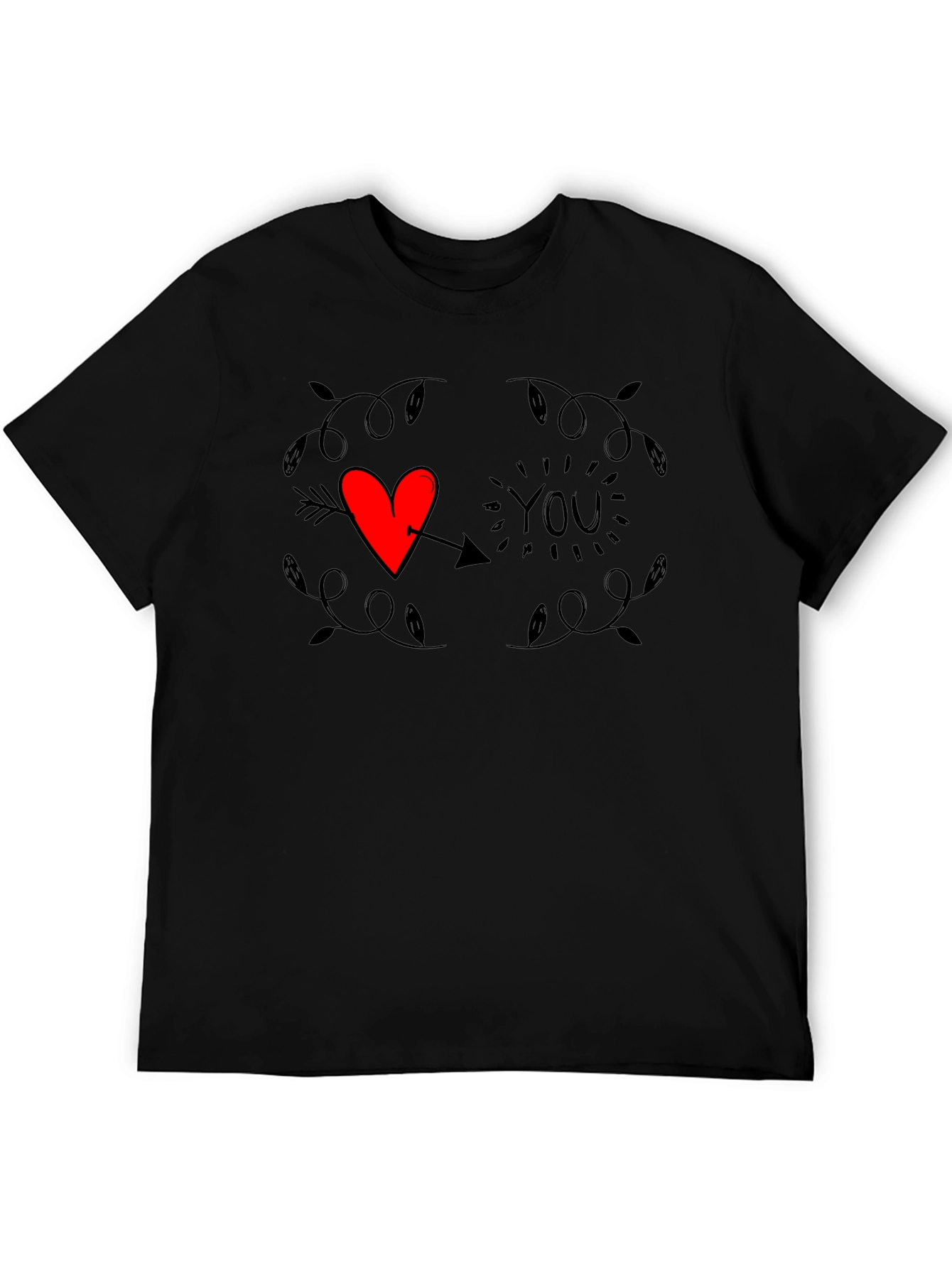 Heart You Graphic Tee - Trendy Black T-Shirt