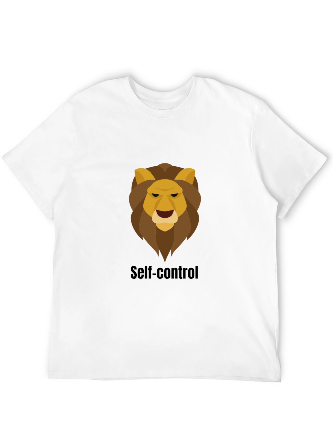 Self-Control Lion Graphic Black T-Shirt
