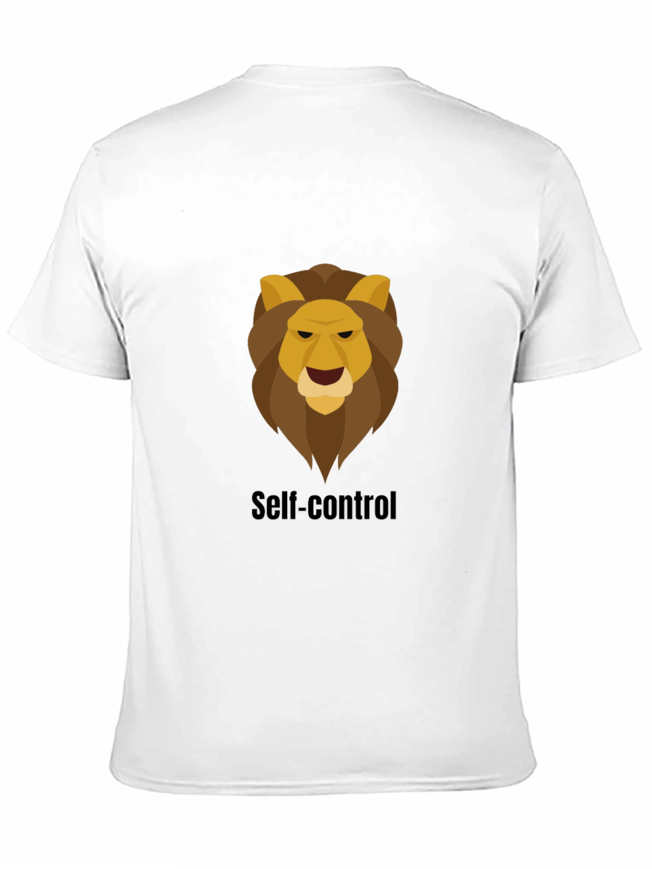 Self-Control Lion Graphic Black T-Shirt
