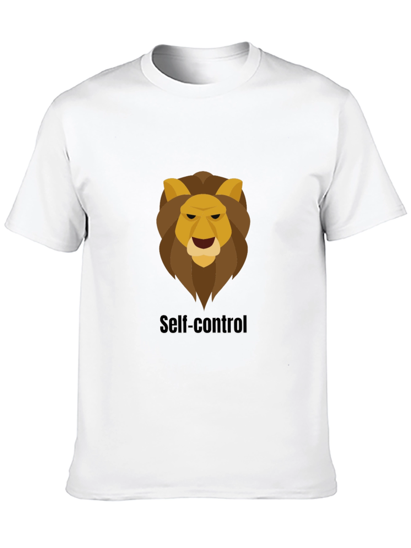 Self-Control Lion Graphic Black T-Shirt