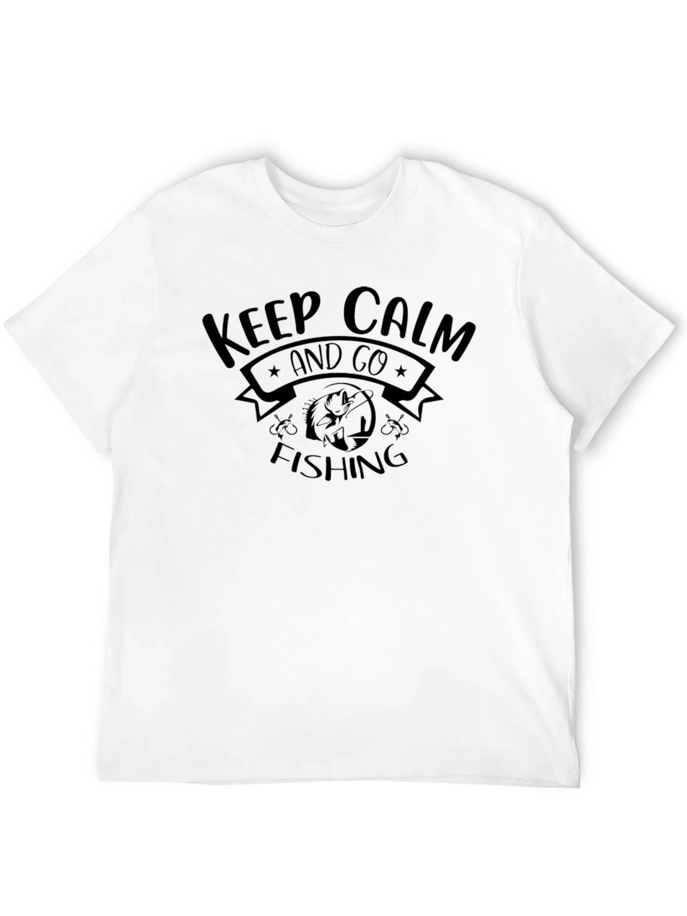 Keep Calm and Go Fishing Black T-Shirt