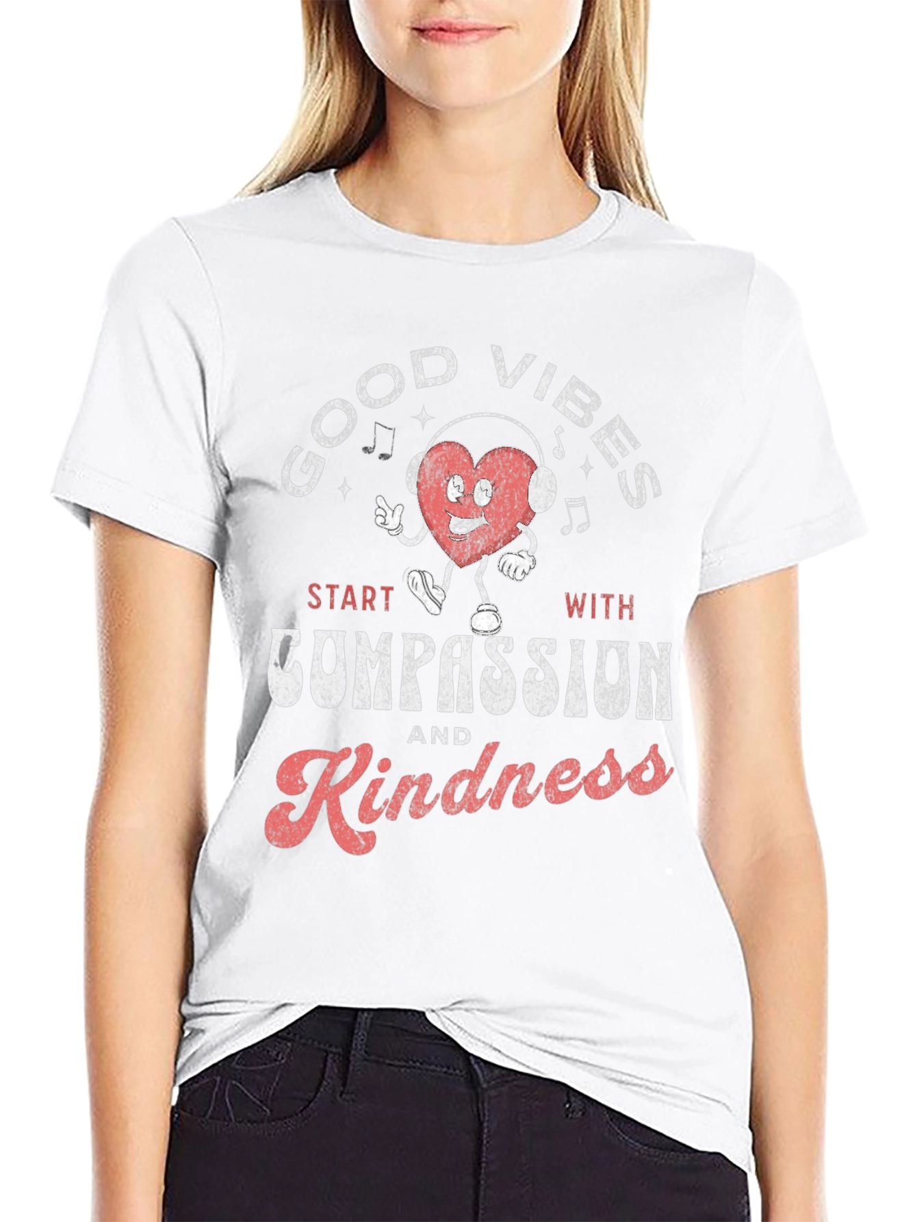 Good Vibes Compassion Kindness Graphic T-Shirt