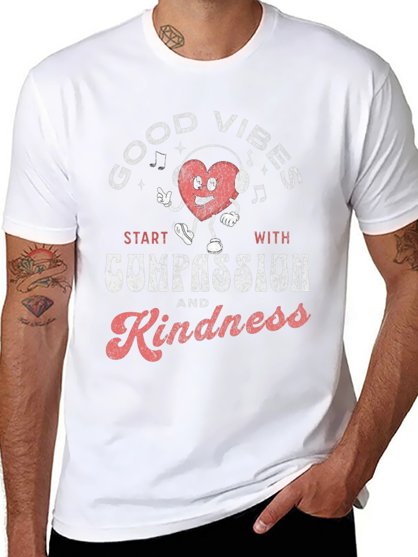 Good Vibes Compassion Kindness Graphic T-Shirt