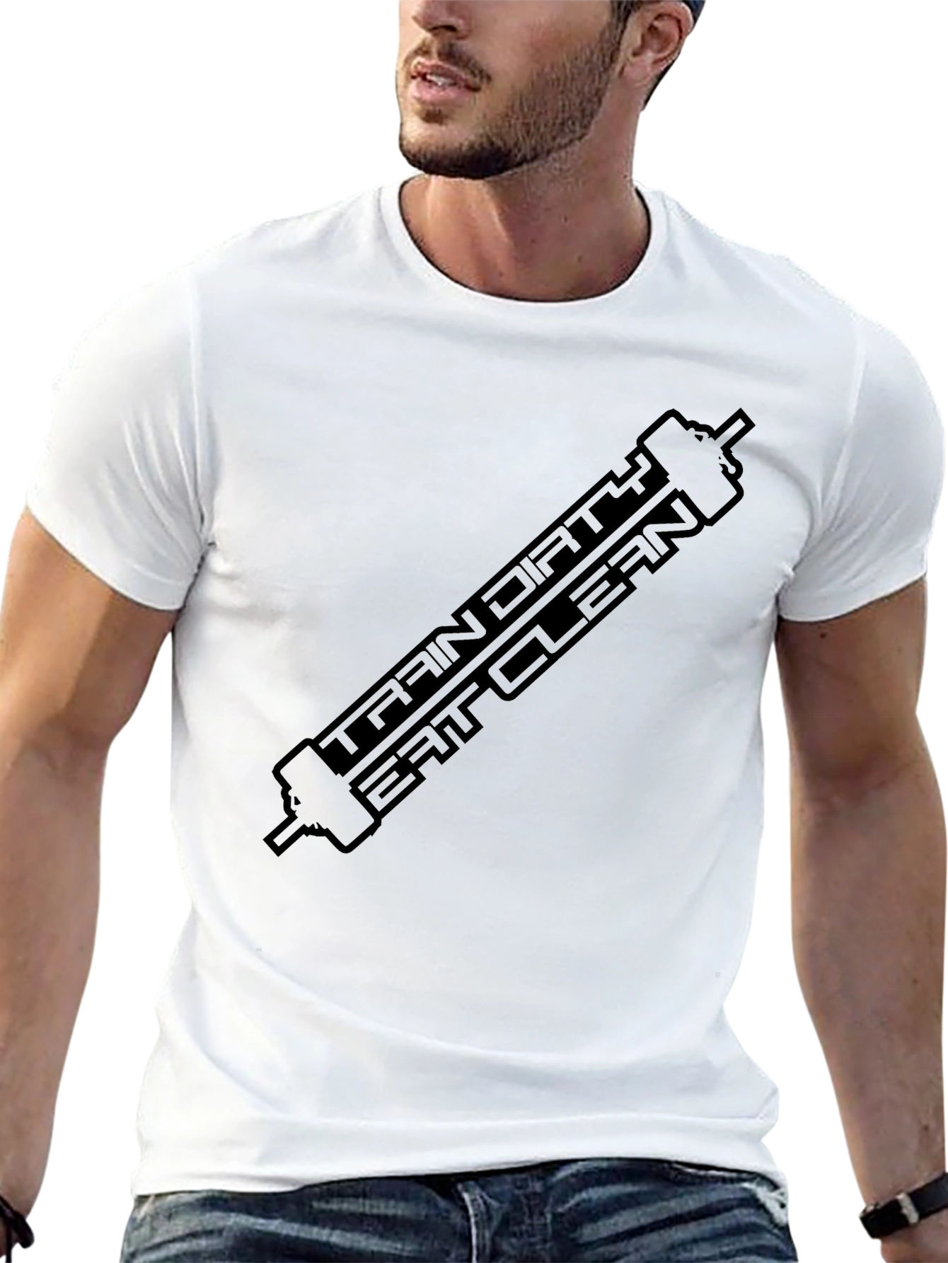 Train Dirty Eat Clean Black Graphic T-Shirt