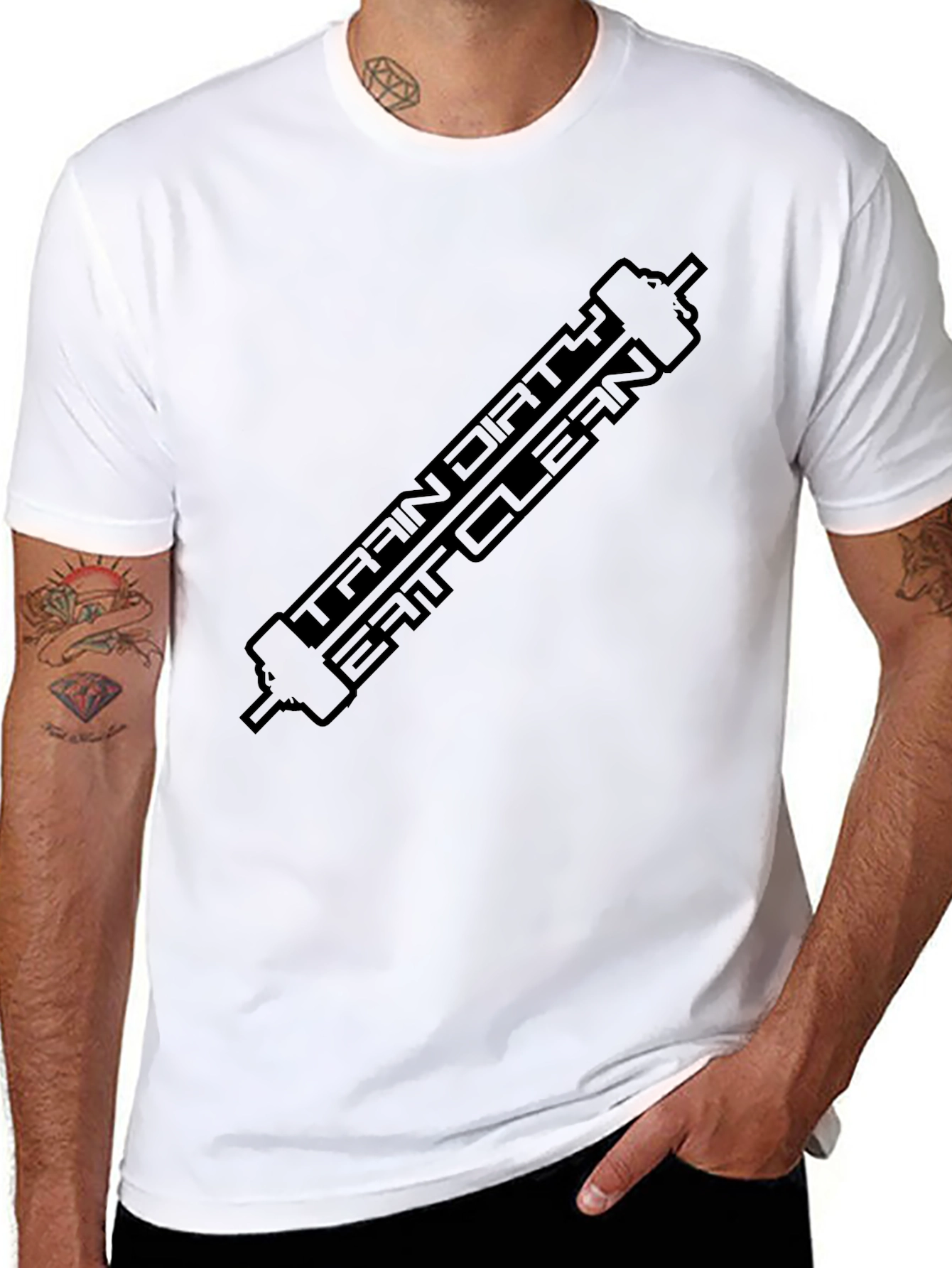 Train Dirty Eat Clean Black Graphic T-Shirt