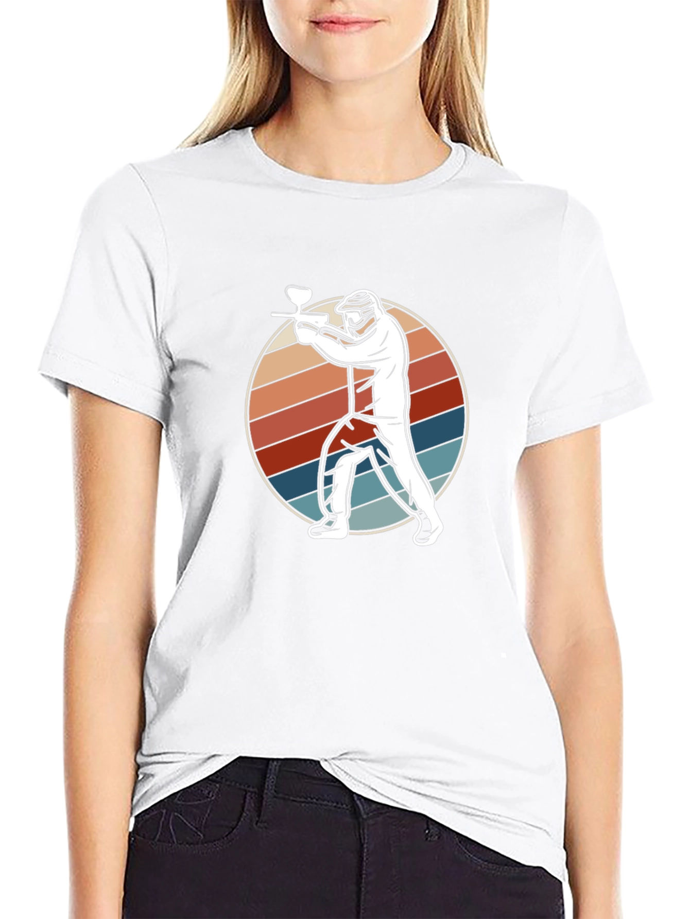 Paintball Player Graphic Tee - Retro Style