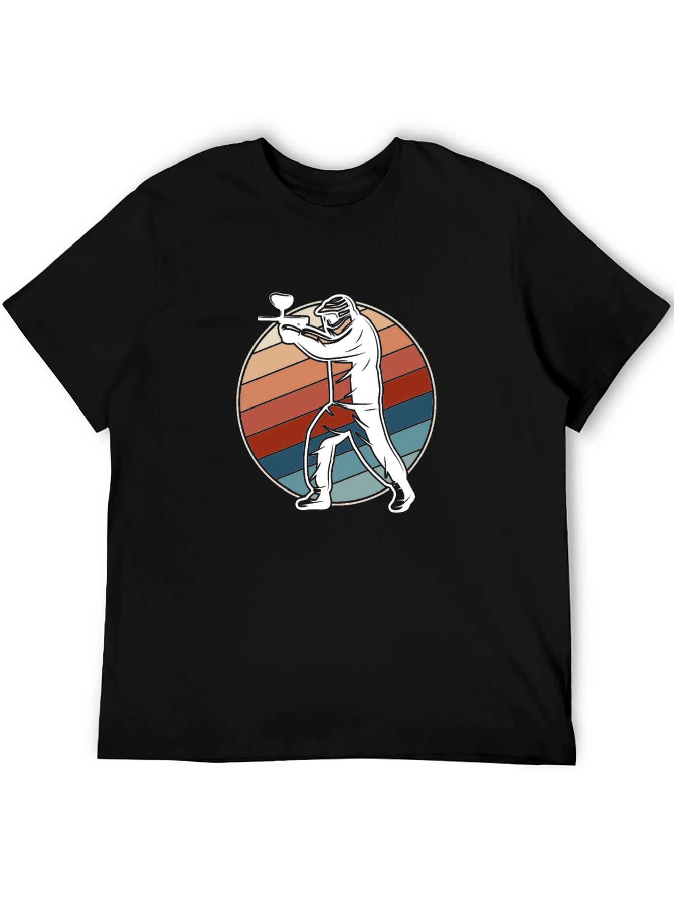 Paintball Player Graphic Tee - Retro Style