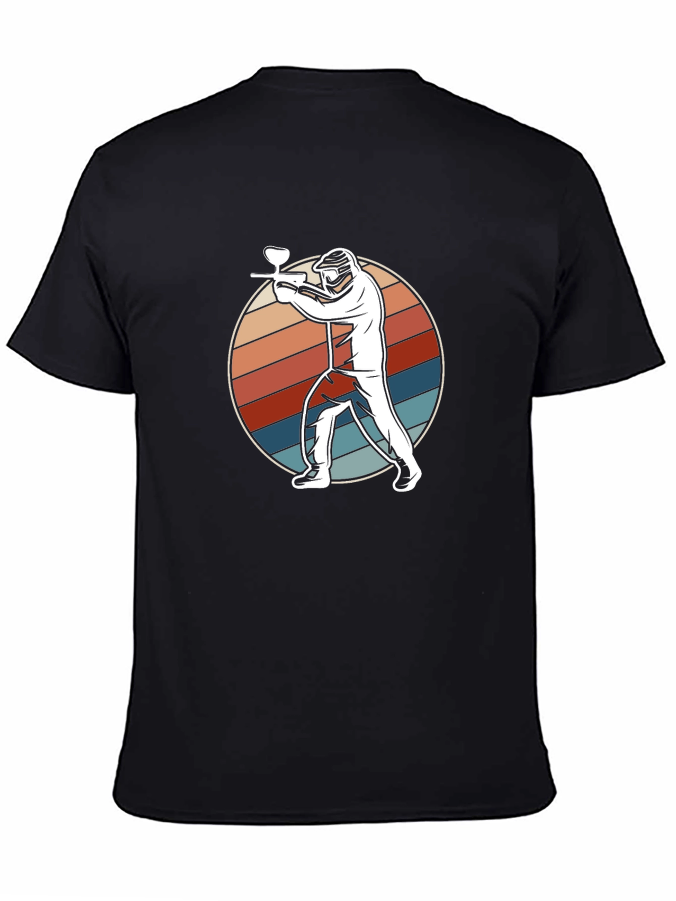 Paintball Player Graphic Tee - Retro Style