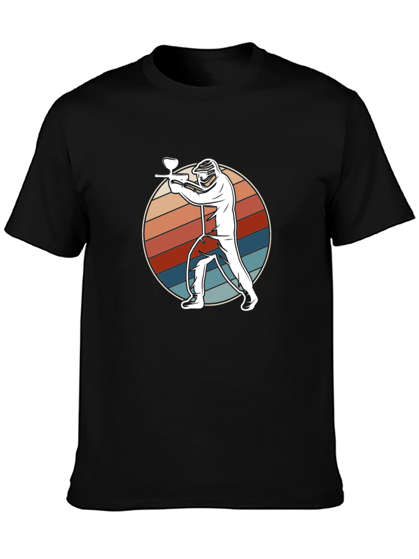 Paintball Player Graphic Tee - Retro Style