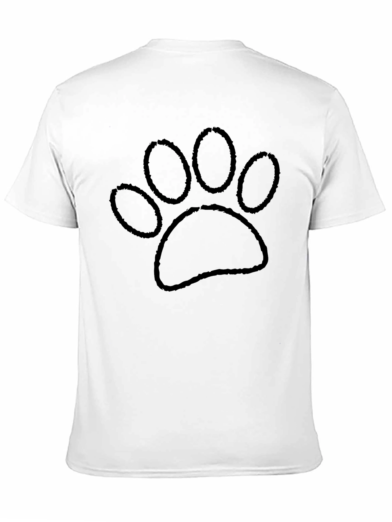 Black T-Shirt with Distressed Paw Print
