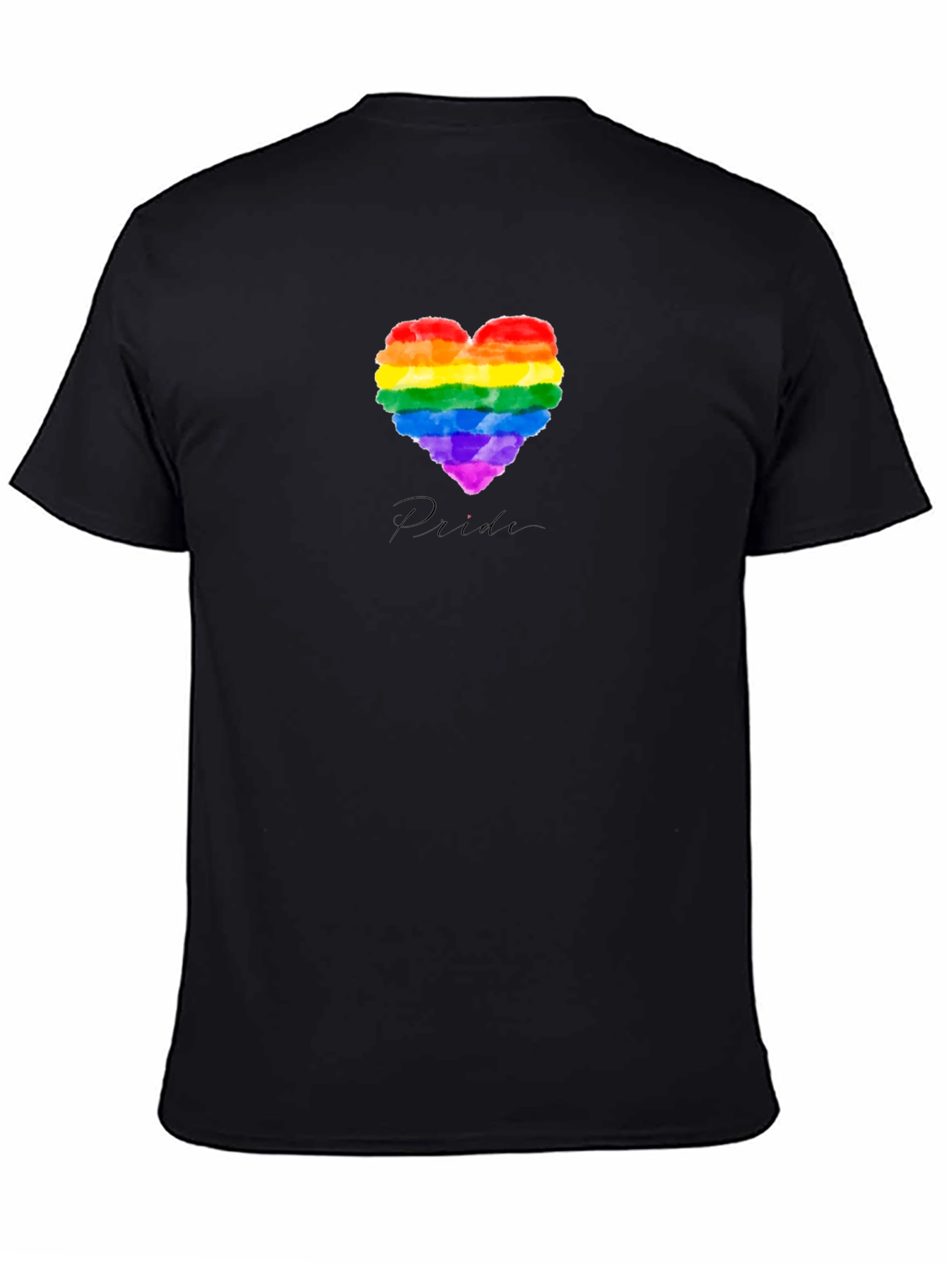 Pride Heart Graphic Black T-Shirt