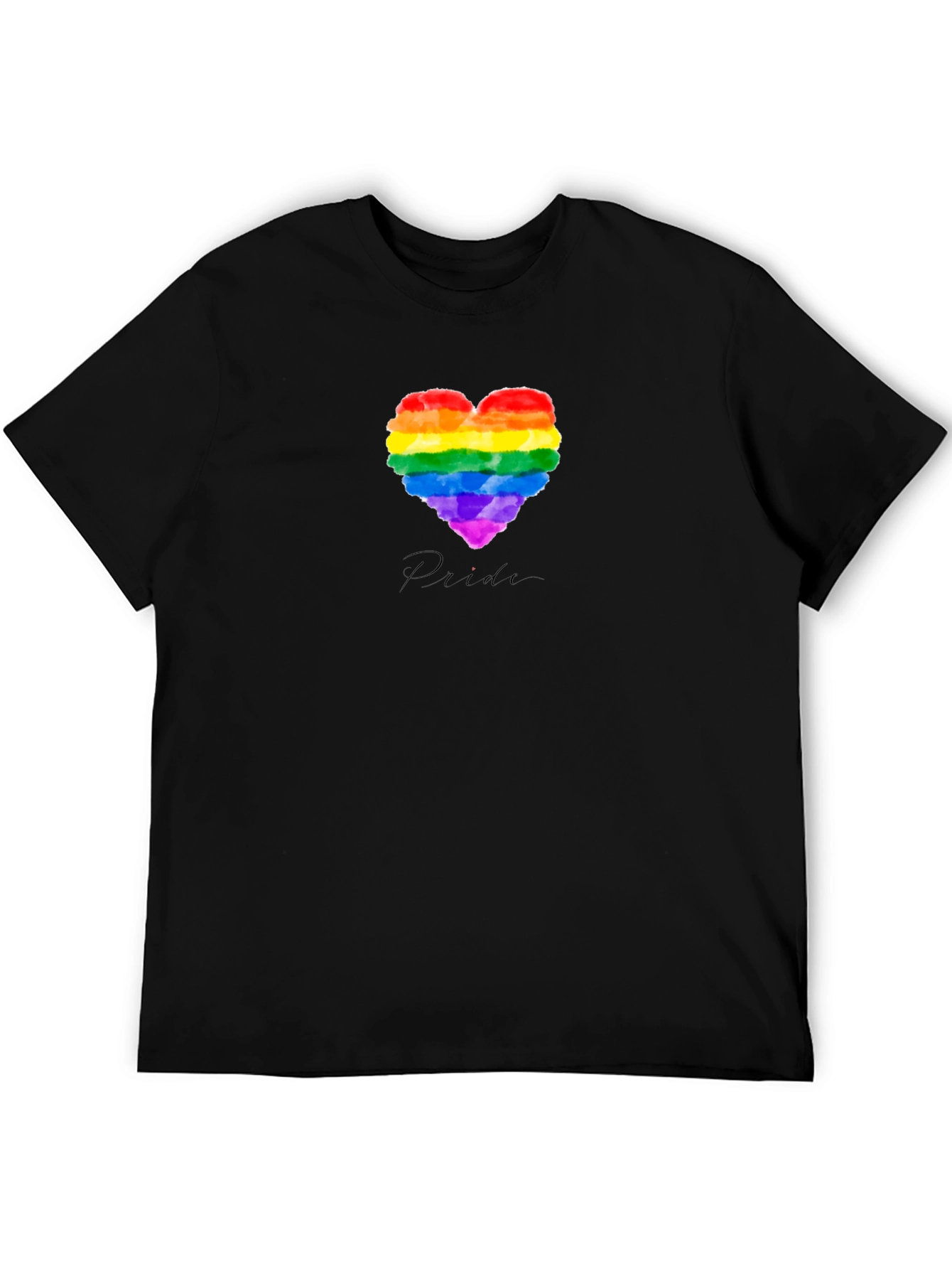 Pride Heart Graphic Black T-Shirt