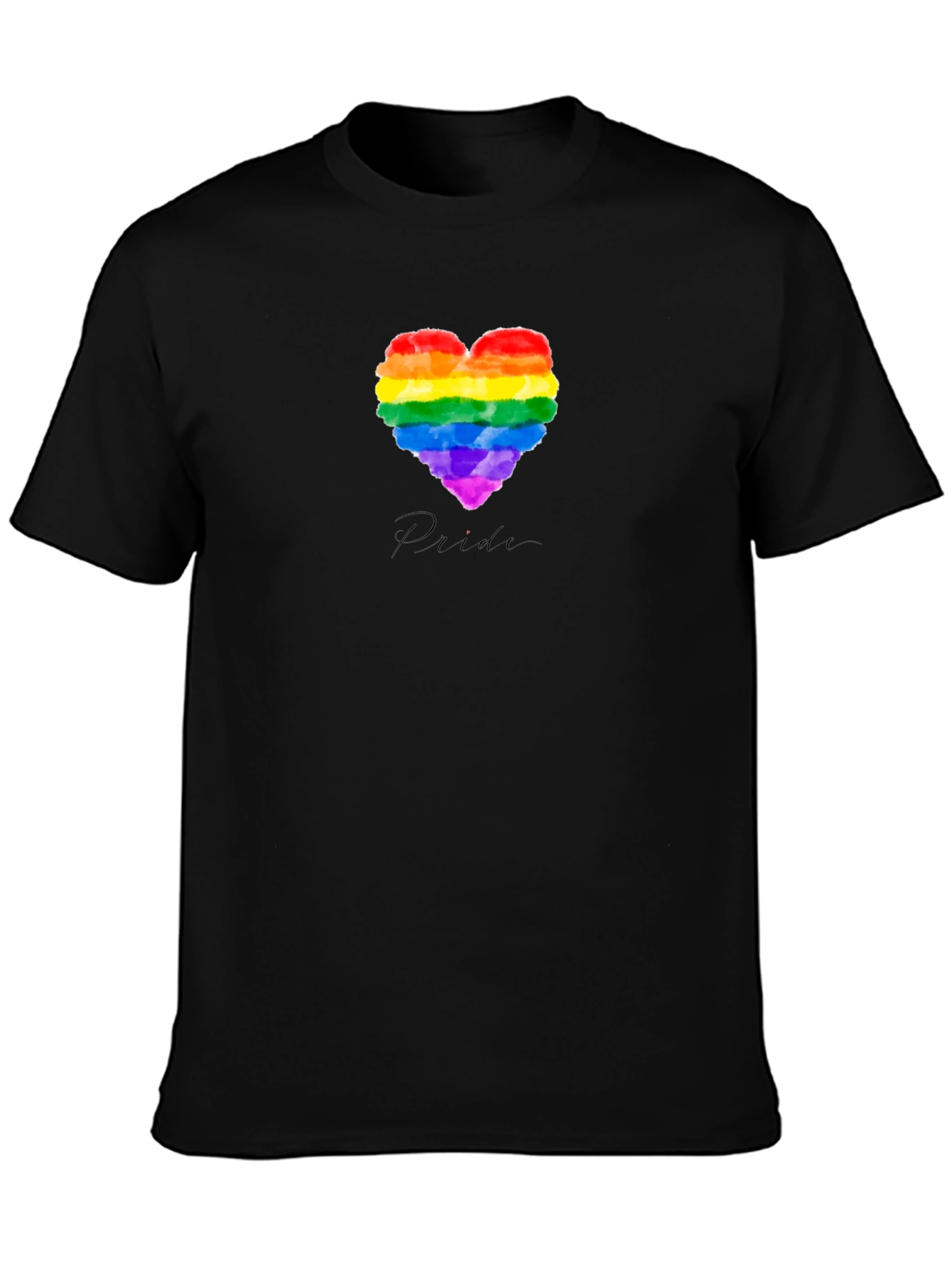Pride Heart Graphic Black T-Shirt