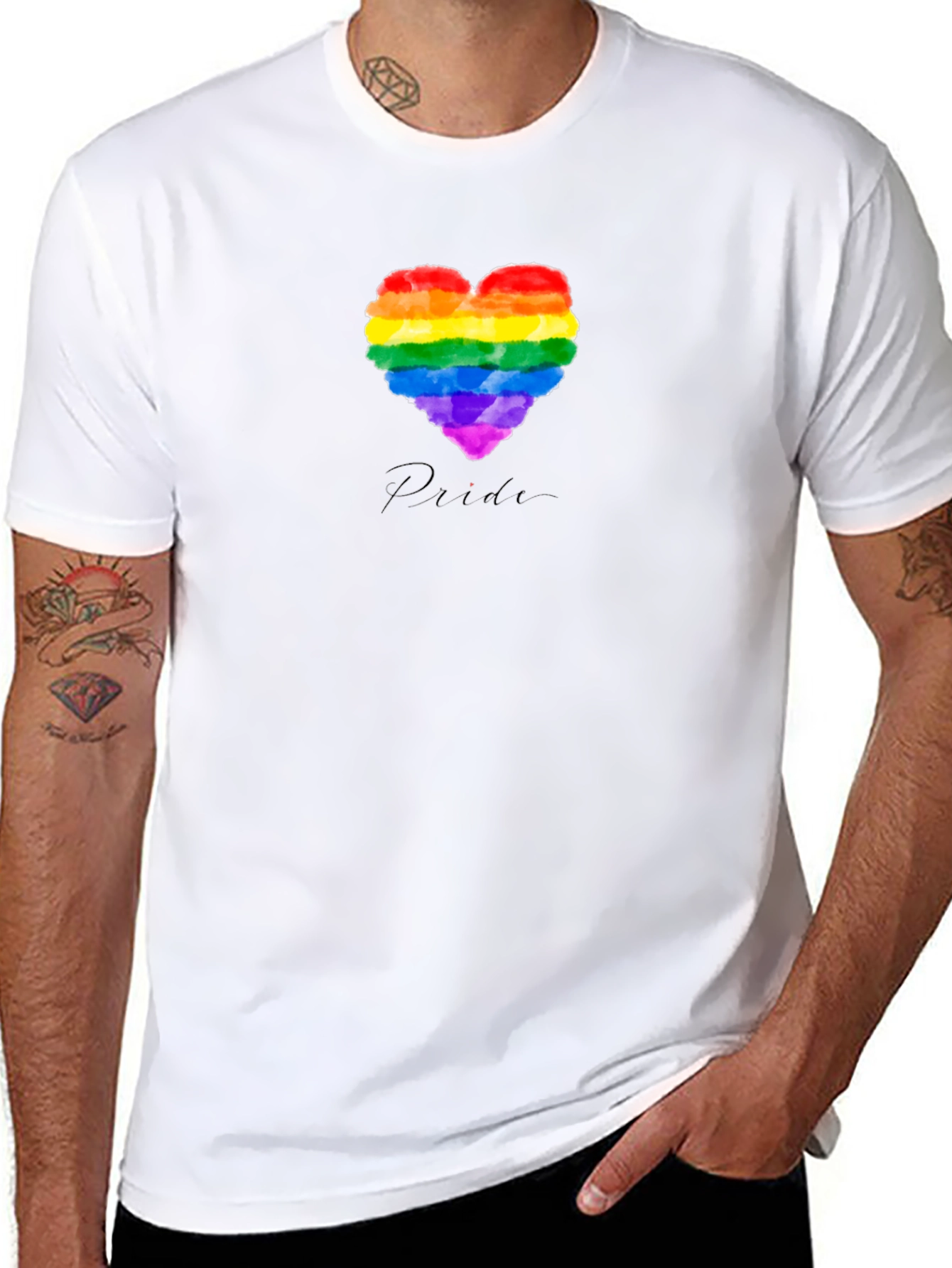 Pride Heart Graphic Black T-Shirt